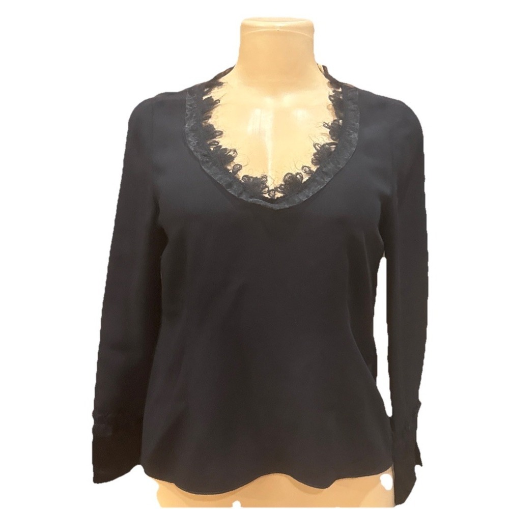 Vintage Magid Bernard  Black Blouse ~ Small  No Stiker For The Size